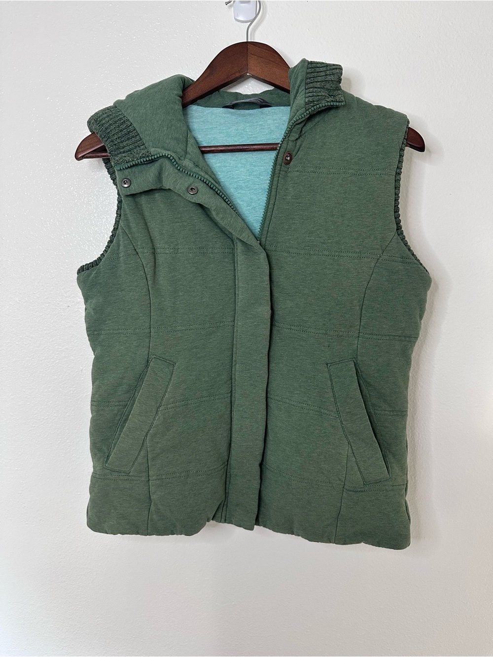The North Face Olive Green Hooded Vest